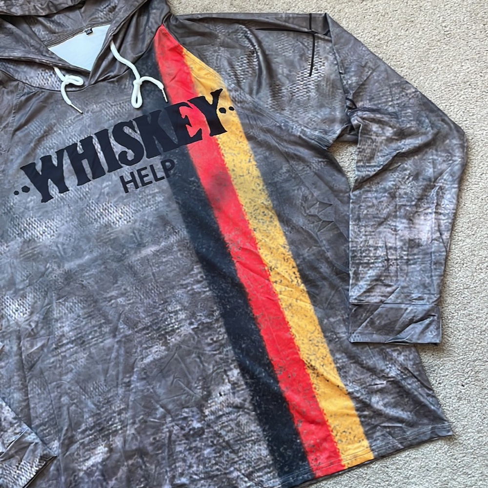 Whiskey Vintage Print Long Sleeve Hoodie - Picture 7 of 8